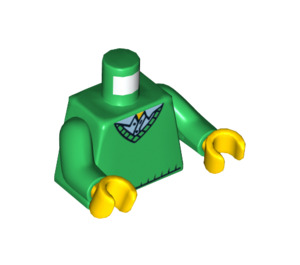 LEGO Grün Minifigure Torso mit V-neck Sweater over Blau Collared Shirt (76382 / 88585)