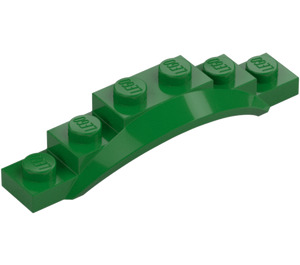 LEGO Green Mudguard Plate 1 x 6 with Edge (4925 / 62361)