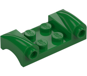 LEGO Green Mudguard Plate 2 x 4 with Headlights and Curved Fenders (93590)