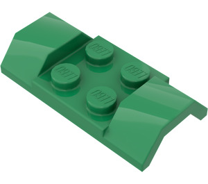 LEGO Vihreä Lokasuoja Levy 2 x 4 jossa Pyörä Arches (3787)