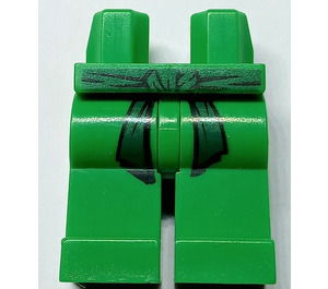 LEGO Zelená Ninjago Nohy s Tmavě zelená Sash Pás (3815)