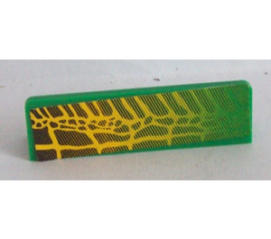 LEGO Green Panel 1 x 4 with Rounded Corners with Alligator Skin pattern Left Sticker (15207)