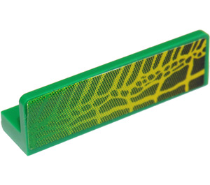 LEGO Green Panel 1 x 4 with Rounded Corners with Lime Scales Right Sticker (15207)