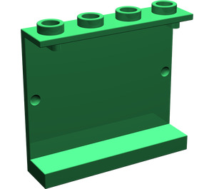 LEGO Green Panel 1 x 4 x 3 without Side Supports, Hollow Studs (4215 / 30007)