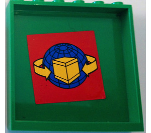 LEGO Green Panel 1 x 6 x 5 with Global Transport Sticker (59349)