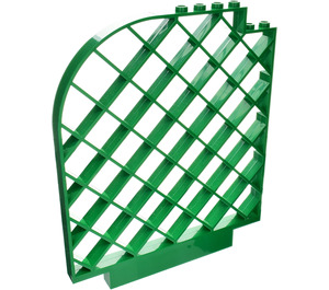 LEGO Green Panel 12 x 1 x 12 Lattice Wall with Curved Top  (6166)