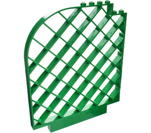 LEGO Vert Panneau 12 x 1 x 12 Lattice mur avec Haut incurvé  (6166)