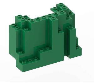 LEGO Green Panel 4 x 10 x 6 Rock Rectangular (6082)