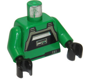 LEGO Groen Piloot's Jumpsuit Torso met Zwart Chest Paneel (73403 / 76382)