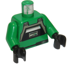 LEGO Green Pilot's Jumpsuit Torso with Black Chest Panel (973 / 76382)