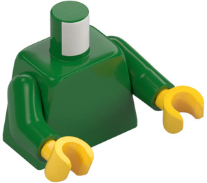 LEGO Grön Enkel Minifigur Kropp med Grön Vapen (73403 / 76382)