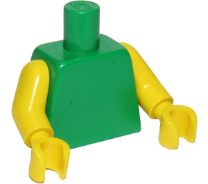 LEGO Green Plain Minifig Torso with Yellow Arms and Hands (73403 / 88585)