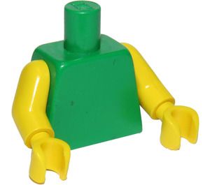 LEGO Green Plain Minifig Torso with Yellow Arms and Hands (76382 / 88585)