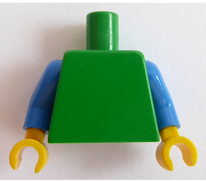 LEGO Grün Schmucklos Torso mit Blau Arme und Gelb Hände (973 / 76382)