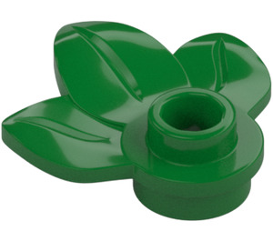 LEGO Vert assiette 1 x 1 avec 3 Plante Feuilles (32607)