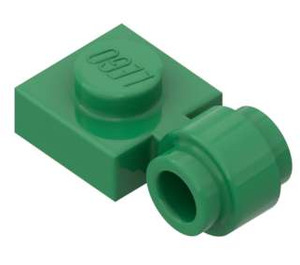 LEGO Grün Platte 1 x 1 mit Clip (Dicker Ring) (4081 / 41632)