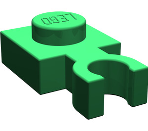 LEGO Green Plate 1 x 1 with Vertical Clip (Thin 'U' Clip) (4085 / 60897)