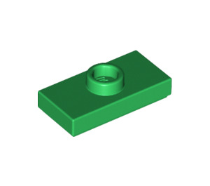 LEGO Grün Platte 1 x 2 mit 1 Stud (mit Nut und unterem Bolzenhalter) (15573)