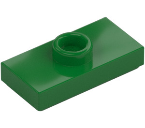 LEGO Groen Plaat 1 x 2 met 1 Nop (met groef en studhouder aan de onderkant) (15573 / 78823)