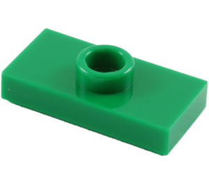 LEGO Grønn Plate 1 x 2 med 1 Knott (uten bunnrille) (3794)