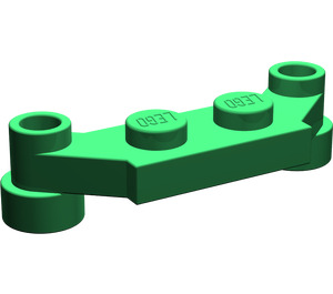 LEGO Green Plate 1 x 2 with 1 x 4 Offset Extensions (4590 / 18624)