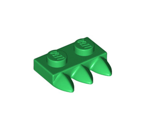 LEGO Vert assiette 1 x 2 avec 3 Les dents (15208)