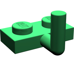 LEGO Grün Platte 1 x 2 mit Haken (6 mm horizontaler Arm) (4623)