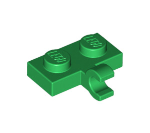 LEGO Grün Platte 1 x 2 mit Horizontaler Clip (11476 / 65458)