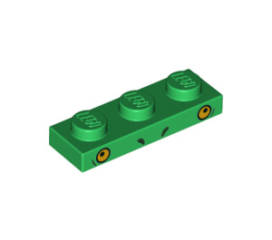 LEGO Green Plate 1 x 3 with eyes and nostrils (3623 / 38922)
