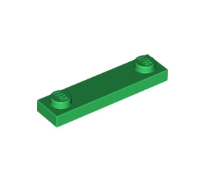 LEGO Grün Platte 1 x 4 mit Zwei Bolzen ohne Kante (92593)