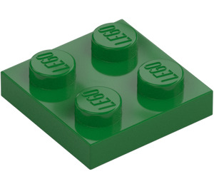 LEGO Grøn Plade 2 x 2 (3022 / 94148)