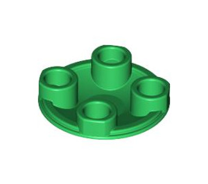 LEGO Groen Plaat 2 x 2 Ronde met Afgerond Onderzijde (2654 / 28558)