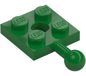 LEGO Grün Platte 2 x 2 mit Kugelgelenk und Loch in Platte (3768 / 15456)