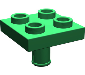 LEGO Groen Plaat 2 x 2 met Onderzijde Pin (Geen gaten) (2476 / 48241)