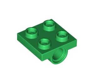 LEGO Grün Platte 2 x 2 mit Loch ohne untere Kreuzstütze (2444)
