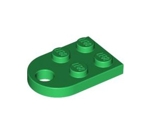 LEGO Green Plate 2 x 3 with Rounded End and Pin Hole (3176)