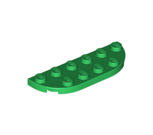 LEGO Green Plate 2 x 6 with Rounded Corners (18980)