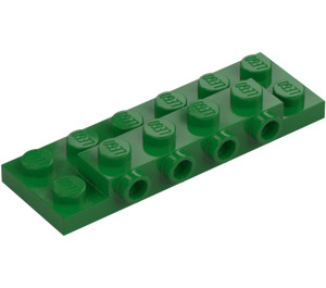 LEGO Green Plate 2 x 6 x 0.7 with 4 Studs on Side (72132 / 87609)