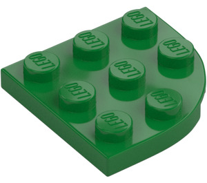 LEGO Groen Plaat 3 x 3 Rond Hoek (30357)