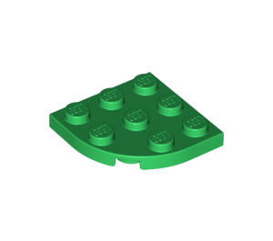 LEGO Groen Plaat 3 x 3 Ronde Hoek (30357)