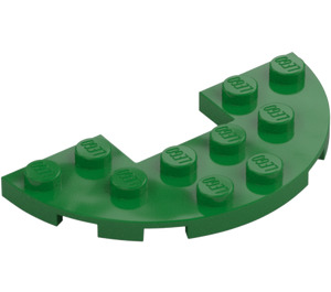 LEGO Green Plate 3 x 6 Round Half Circle with Cutout (18646)