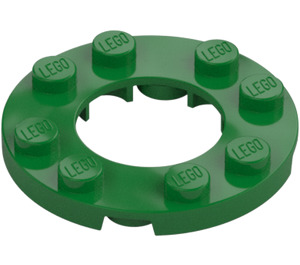 LEGO Groen Plaat 4 x 4 Rond met Uitsparing (11833 / 28620)