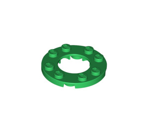 LEGO Green Plate 4 x 4 Round with Cutout (11833 / 28620)