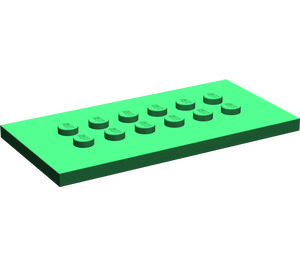 LEGO Green Plate 4 x 8 with Studs in Centre (6576)