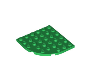 LEGO Grün Platte 6 x 6 Runden Ecke (6003)