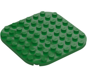 LEGO Verde Placa 8 x 8 Circular con Esquinas redondeadas (65140)