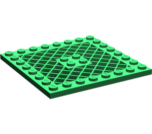 LEGO Green Plate 8 x 8 with Grille (No Hole in Center) (4151)