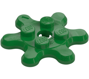 LEGO Vert assiette Rond 2 x 2 avec 6 Équipement Les dents (35442)