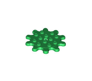 LEGO Green Plate Round 4 x 4 with 10 Gear Teeth (35443)