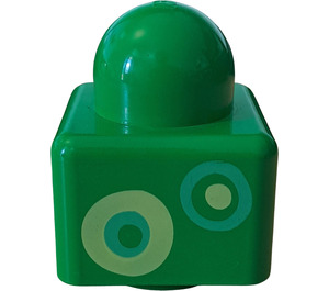 LEGO Green Primo Brick 1 x 1 with Circles (31000 / 41084)